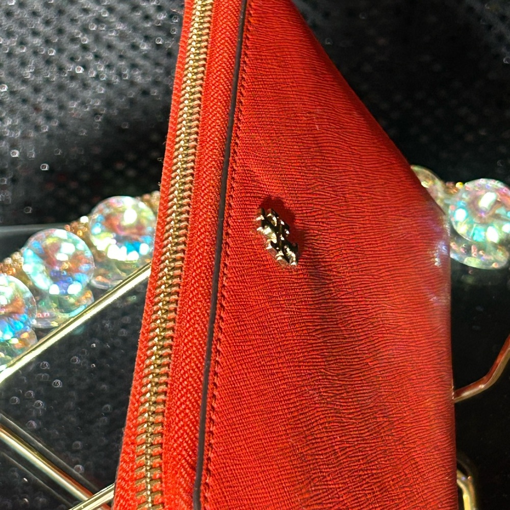 Tory Burch Orange Wallet Approx. 8” x 4.5” - Picture 8 of 11